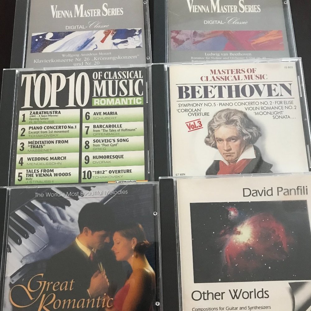 Lot of 6 CD's Classical Music: Orchestra, Piano, Guitar Pre-Owned